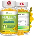 Mullein Gummies, Mullein Leaf Extract med Bromelain, Quercetin, Pine Bark Support Lung Cleanse för hälsosam andning, 120ct
