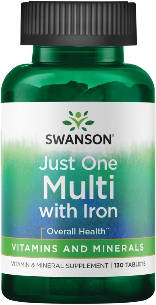 Swanson Century Formel Multivitamin med järn 130 flikar