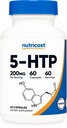Nutricost 5-HTP 200mg, 60 vegetariska kapslar (5-Hydroxytryptophan) - Icke-GMO & Gluten Free
