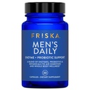 FRISKA Mäns dagliga Digestive Enzyme och Probiotics Supplement, naturligt stöd för manlig Digestive Health, Bloating, Gas, Indigestion Relief, Stöder Gut Health, Laktas och B-Vitaminer, 30 kapslar