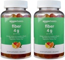 Grundläggande (tidigare Solimo Fiber 4g Gummy - Digestive Health, stöder regelbundenhet, apelsin, citron och jordgubbar, 90 Gummies (2 per portion) (Pack of 2)