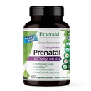 EMERALD LABS Prenatal 1-Daily Multi - Prenatal Multivitamin med Methylated Folate, Iron, Whole-Food Blend & More - Soy-Free, Gluten-Free - 60 Vegetabiliska kapslar