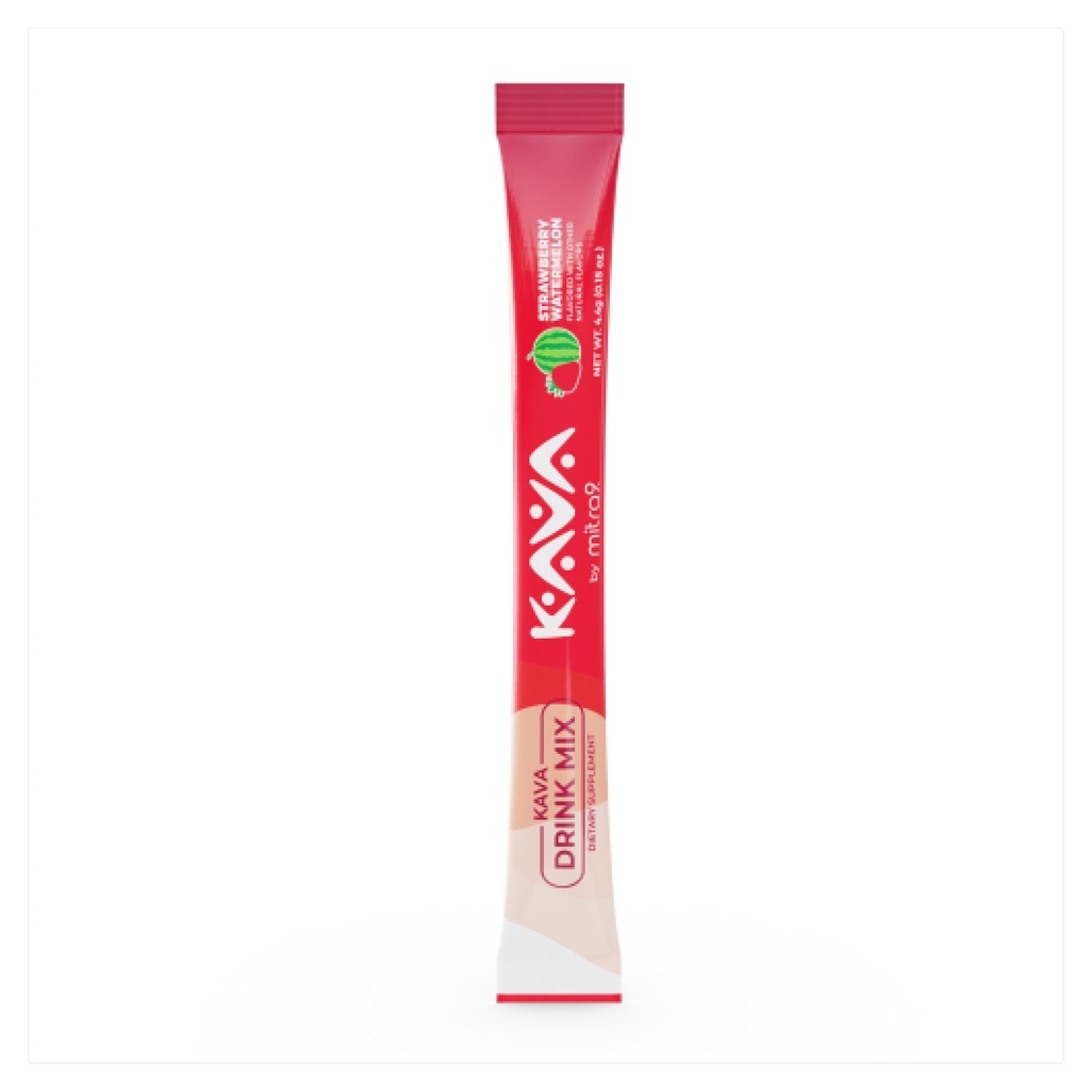 Mitra9 Kava Powder RelaxPak - Strawberry Watermelon Kava Extract Powder Packets | Mood Enhancer | Plant Based | Främjar Natural Calm & Clarity | Easy Open Single-Serving Stick (5)
