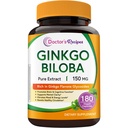 Doctor's Recipes Ginkgo Biloba Leaf Capsules, 150 mg Extract, Brain Function, Memory Support for Men & Women, Non-GMO, 180 Count