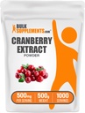 BulkSupplements.com Cranberry Extract Powder - Cranberry Flavoring Powder, Sourced from Vaccinium Macrocarpon Fruit - Vegan & Gluten Free, 500mg per Serving, 500g (1.1 lbs) (Pack of 1)