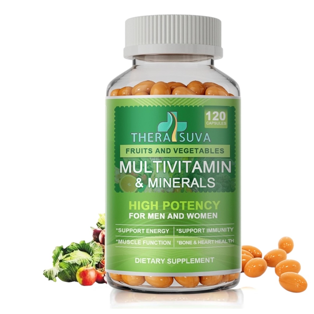 Alla naturliga multivitaminer och mineraler + B-komplex + kalcium + magnesium + zink, 100% veganskt helmatstillägg, komplett näringsstöd för män och kvinnor- 120 kapslar, 60 dagars leverans