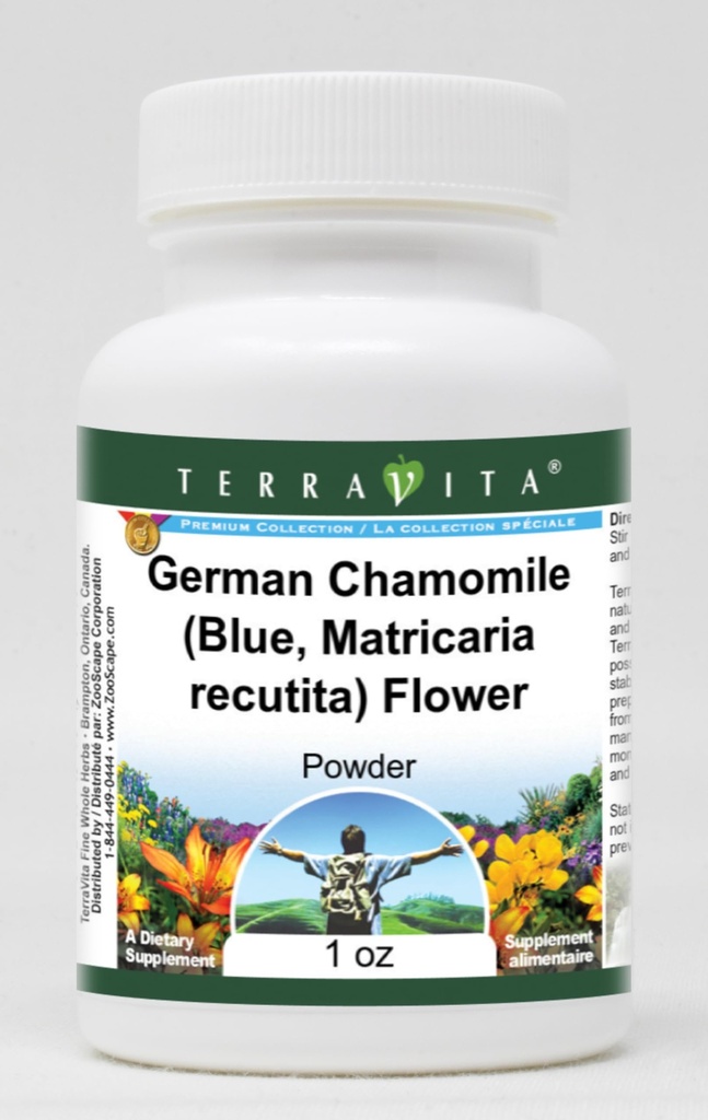 German Chamomile (Blue, Matricaria recutita) Flower Powder (1 oz, ZIN: 516215)