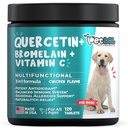 Quercetin för hundar med Bromelain & Vitamin C - Allergy & Itch Relief, Immune & Inflammatorisk Support - 120 Chewable Tablets Made in USA