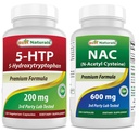 Bästa naturliga 5-HTP 200 mg & NAC - N Acetyl Cysteine 600 mg