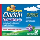Barns Claritin Chewables 24 HR Children Allergy Medicine, Grape, 60 Count