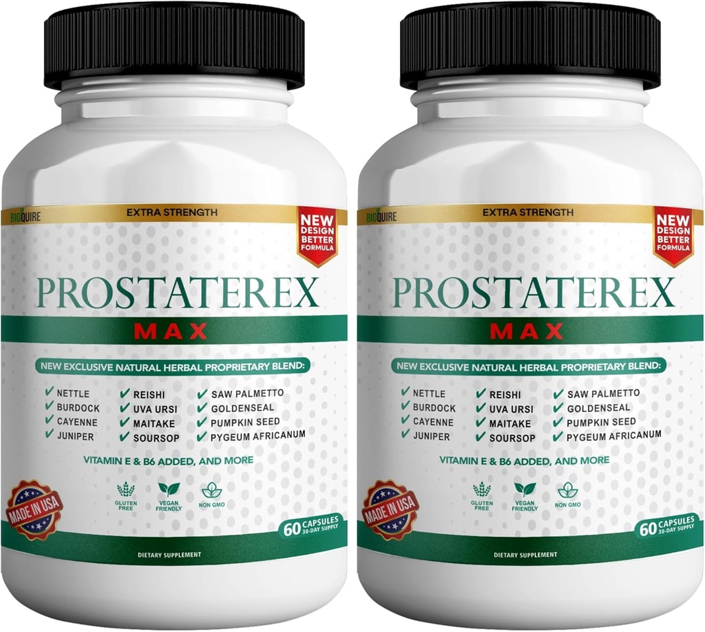 ProstateRex Max Extra Strength Prostate Health Support Supplement, Saw Palmetto, Vegan, Non-GMO, Glutenfri - 120 kapslar (2)