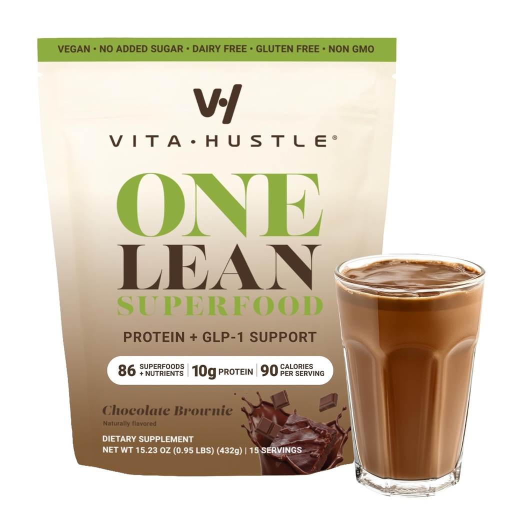 VitaHustle ONE Lean Protein Powder, GLP-1 Support, Chocolate Brownies