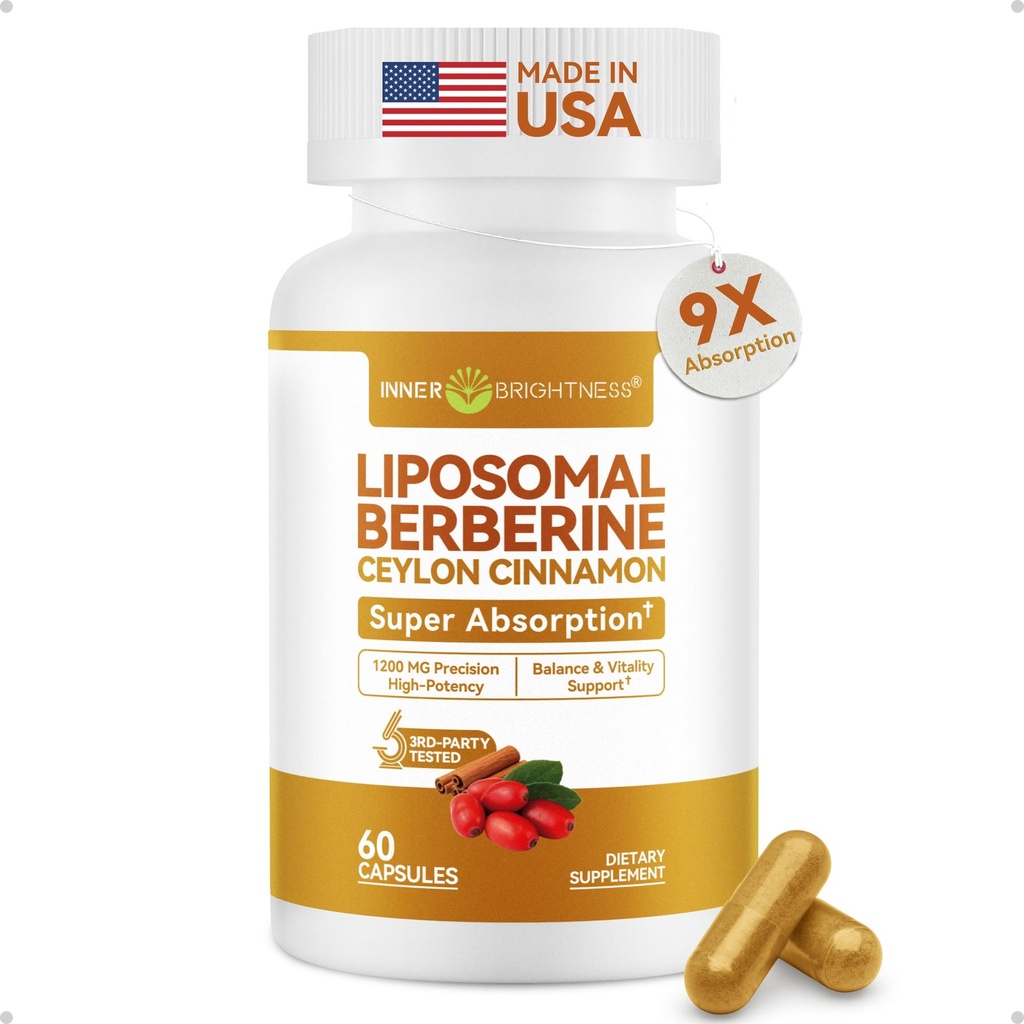 Liposomal Berberine with Ceylon Cinnamon, Metabolic Support, 60 Capsules