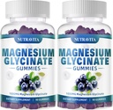 Magnesium Glycinate Gummies 1000mg med Magnesium L-Threonate,Chelated Magnesium Potassium Complex Supplement med VitD, B6, CoQ10, Calcium,Supports for Memory, Calm, Mood - 180 Gummies Blueberry
