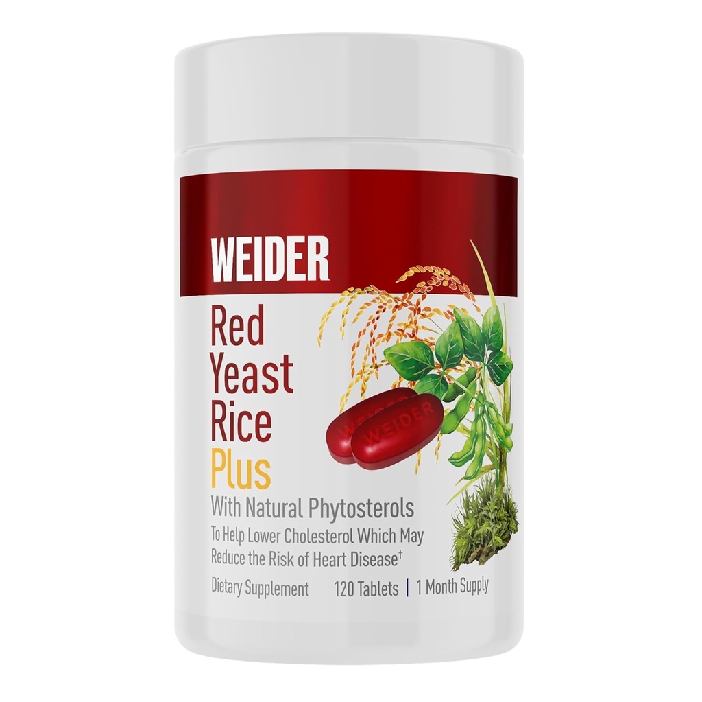 Viider Red Yeast Rice Plus 1200mg, med 850mg naturliga fytosteroler, glutenfri, en månads leverans