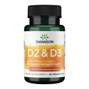 Swanson Vitamin D Complex med vitamin D2 & D3 - Komplett Sunshine Vitamin Complex för ben, Dental & Immune Health - Vitamin Supplement (50 mcg, 60 Veggie Capsules)
