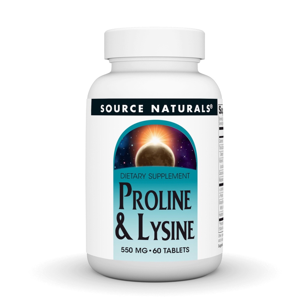 Källa Naturals L-Proline & L-Lysine, 550mg - 60 tabletter