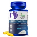 Vegan Prenatal Vitaminer med DHA (60 greve) Omega-3 - Qwell bättre än fiskolja, hjärnfunktion - 820 Mg Algae DHA & EPA, Vegan Prenatal Vitaminer med vitamin E, Carrageenan-Free