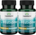 Swanson L-Histidine - Med Ajipure 500 mg 60 Veg Caps (2 Pack)
