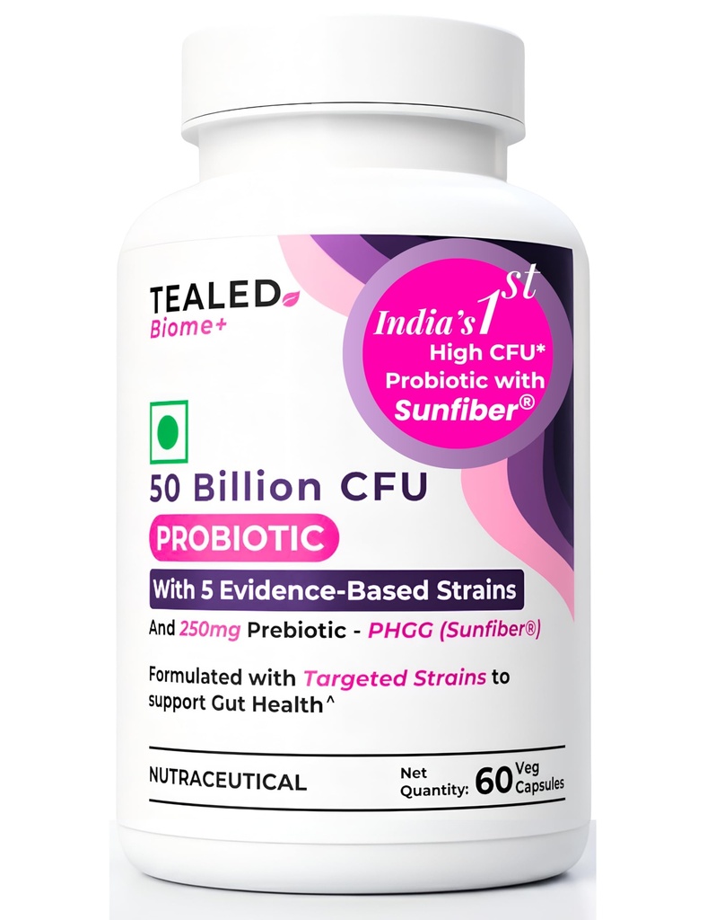Probiotic 50 Billion CFU | 5 Targated Strains + Sunfiber® (PHGG)