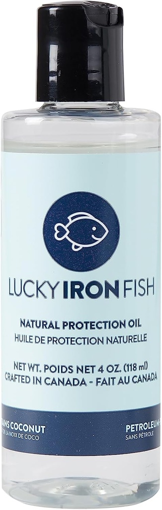 Lucky Iron Life ® Natural Protection Oil, 4oz - Applicera på din Lucky Iron Fish eller Leaf för att underhålla, skydda och förebygga Rust - Vegan, tillverkad med ren kokosnöt och citronoljor