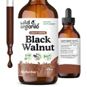 Wild & Organic Black Walnut Tincture - Detox Cleanse w / Black Walnut Hull Extract - Herbal Supplement för Gut Cleanse Detox och Digestive Well-Being - Vegan, Sugar & Alcohol-Free - 4 fl oz