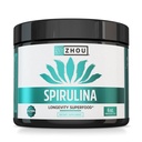 Zhou Spirulina Powder - Blue Green Spirulina Superfood för kvinnor och män med Vegan Protein, Chlorophyll & Phycocyanin för Smooth Energy & Longevity, Drink Mix för Smoothies - 6 oz Jar (48 portioner)