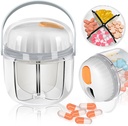 Pill Box, Pill Organizer för Travel Cute Medicine Organizer NO-BPA Moisture Proof Medicine Container för vitaminer, fiskoljor, tillägg (vita)