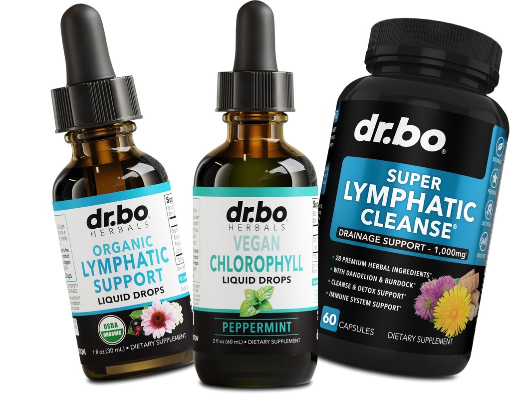 Chlorophyll Liquid Drops Body Detox & Lymphatic Drainage Pills - Vegan Chlorophyll Odor Cleanse Supplement Internal Deodorant - Organisk Lymphatic Support Liquid Drops Lymph Node Drainage