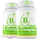 Sugar Gratis Vitamin B Komplex med Methyl B12, MethylFolate, B6, B1, B2, B3, Snabbupplös Högt Bioavailable Methylated B Complex Supplement för energinivåer, Neural System, Vegan,180 tabletter