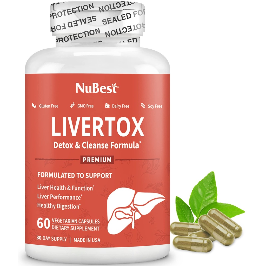 LiverTox - Advanced Liver Detox & Cleanse Formula - Herbal Liver Support med mjölk Thistle, gurkmeja, Artichoke, Dandelion, Beet & Zink hjälper Liver Function & Digestion | 60 Vegan Capsules
