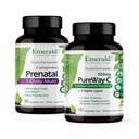 Emerald Labs Bundle med Prenatal 1-Daily Multi (60 Veg Caps) & PureWay-C (90 Veg Caps) - Prenatal Multivitamin med Methylated Folate, Iron & More * - Vitamin C Supplement med R-Alpha Lipoic Acid *