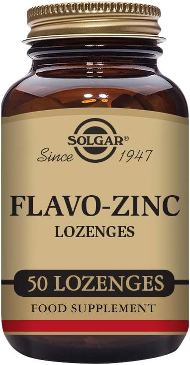 Solgar Flavo-Zinc Lozenge, 50 greve - Great-Tasting Lemon Lime Flavor - Antioxidant, Immune System Health - Mycket absorberbart, löser snabbt - Vegan, Gluten Free, Dairy Free, Kosher - 50 portioner