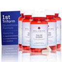 Relumins L Glutathione Supplement Complex - Reduced Glutathione 1000mg med Alpha Lipoic Acid & Rose HIPS Capsules för Nourished & Smoother Skin, 60 Caps x 5 flaskor