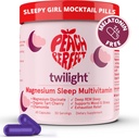 Peach Perfekt Twilight Magnesium Glycinate Sleep Multivitamin Magnesium Supplement med organisk Tart Cherry, Chamomile, 5-HTP, L-Tryptophan, Natural Sleepy Girl Mocktail, 60 kapslar, 30 portioner
