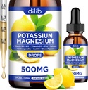 Kalium Magnesium Citrate Supplement, Liquid Magnesium Citrate Drops 500mg med Ashwagandha, Calcium, Zink, Vitamin D3, B6, B12, Q10 - Vegan 2 fl oz Lemon Flavor