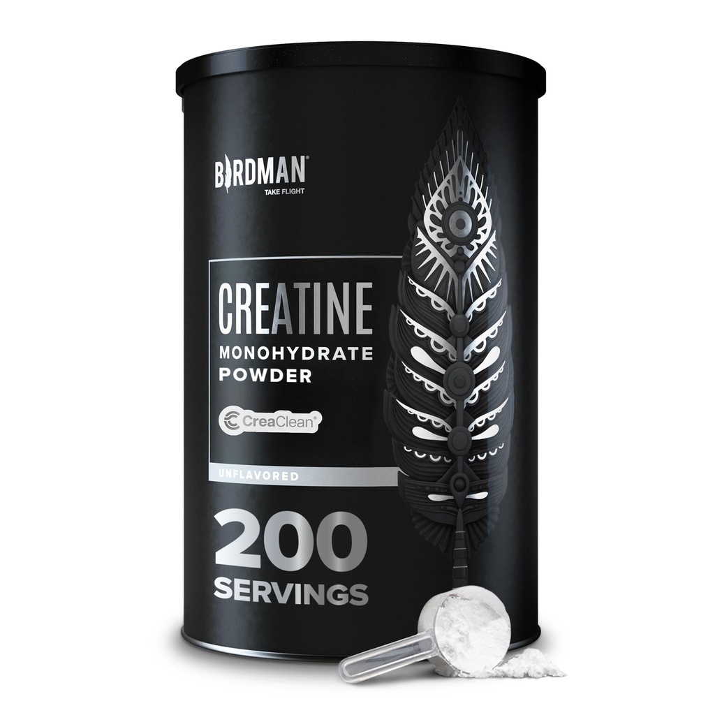 BIRDMAN Micronized Creatine Monohydrate Powder, Muscle Recovery, Caffeine Free, Creatine Pre Workout, Vegan, Post Workout, Gluten Free, Sugar Free | 200 portioner (5 Grams Varje) | 2.2lb.