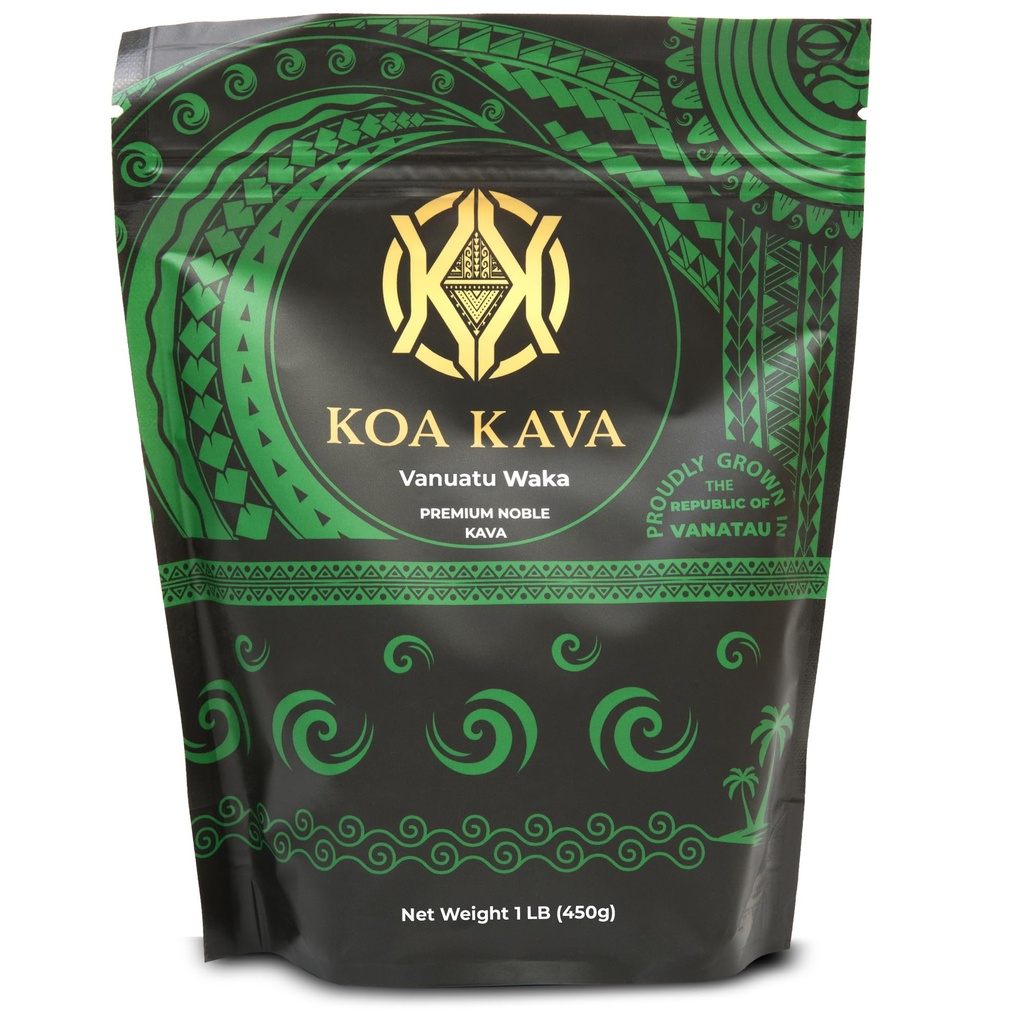 Vanuatu Koa Kava Kava Kava Powder - Premium Noble Waka Kava Tea gjord av Lateral Roots i Vanuatu för autentisk avkoppling. 1 pund väska