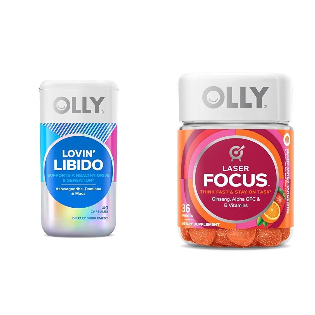 OLLY Lovin Libido kapslar för kvinnor, Laser Focus Gummies med Ginseng, 36 greve