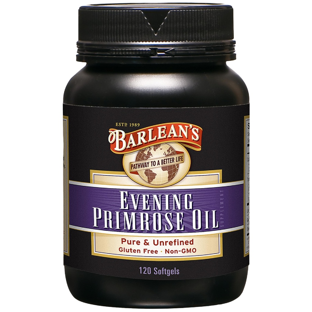 Barleans Evening Primrose Oil Capsules, GLA Supplement för män och kvinnor, hälsosam hud, immunstöd och benstyrka 1300mg Softgels, 120 greve