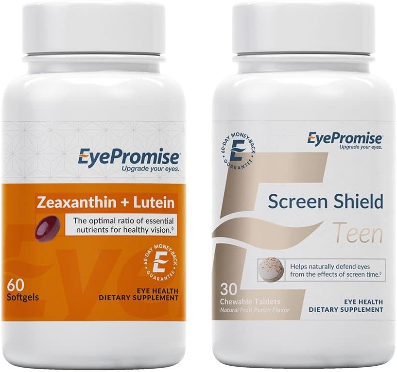 EyePromise Zeaxanthin + Lutein Eye Vitamin och Screen Shield Teen Chewable Eye Vitamin