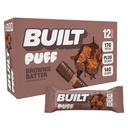Byggd Bar, Puff Protein Bars, Brownie Batter Puff, 17g Protein Snacks, On-The-Go Bars, Endast 140 kalorier, 6g socker, Collagen, Gluten Free, 12 Count