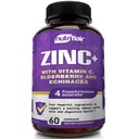 NutriFlair Zinc 50mg - med vitamin C, Elderberry, Echinacea Purpurea Extract, Zink Oxide - Jämför med picolinate, Citrate, Oxide - Komplett Immun Support Formel piller med 4 immunförsvar