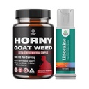 Bundle of Horny Goat Weed för män - Extra Strength Male Supplement och Lidocaine Desensitizing Topical Spray Climax Control för längre varaktig prestanda - Öka uthållighet och Stamina Fast Acting