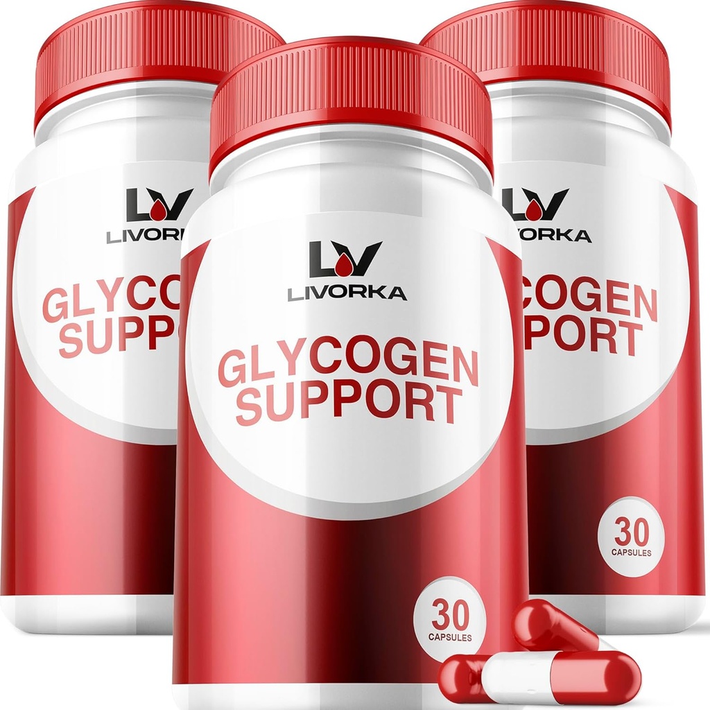 3 Pack - Glycogen Support, Glycogen Control Advanced Formel, Glycogen Capsules, Glycogen Fix med kraftfulla ingredienser, 30 kapslar per flaska i 90 dagar