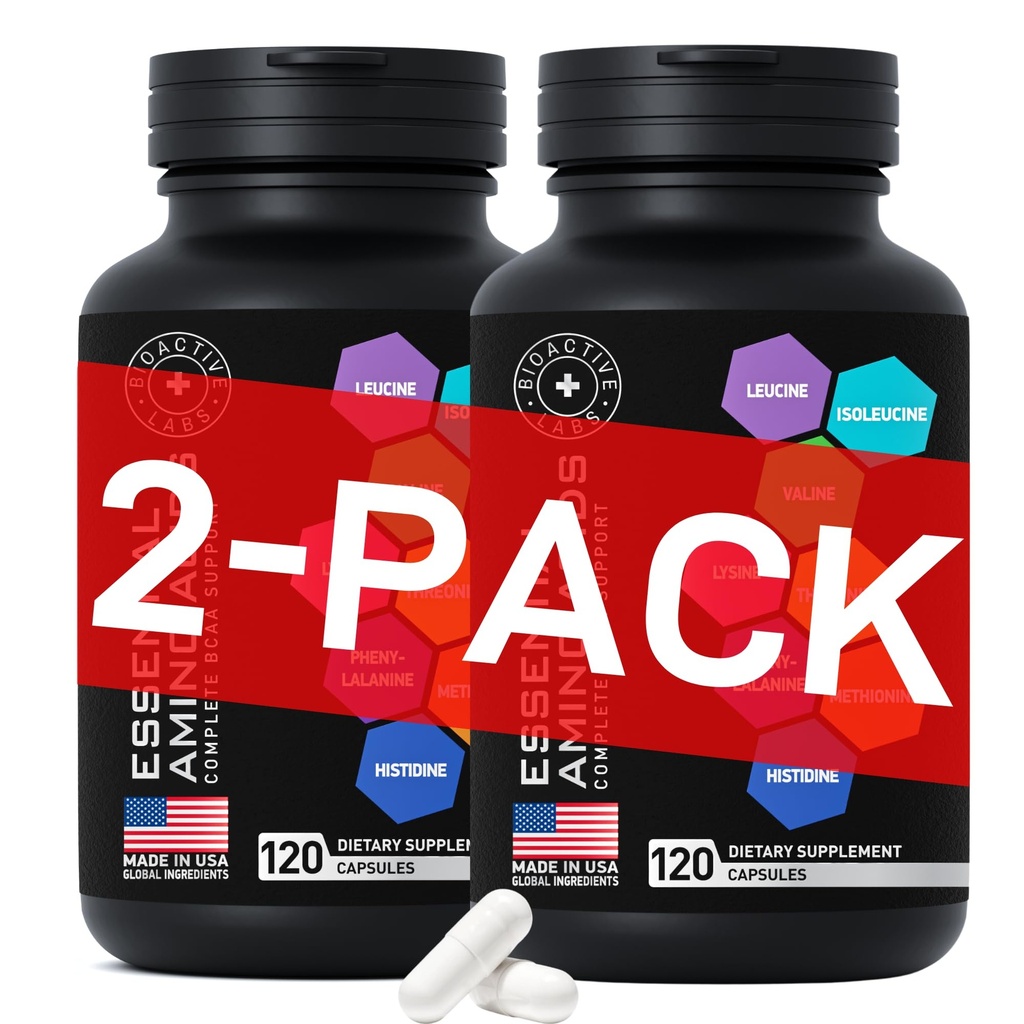 Essential Aminosyror Komplex för män och kvinnor - Avancerad träningskraft och återhämtning Formel - Vegan BCAA Aminosyra Supplement med alla 9 Branch Chain Essential Aminos - 240 Keto Friendly EAA BCAA Pills