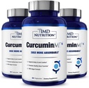 1MD Nutrition CurcuminMD Plus - Gurkmeja Curcumin med Boswellia Serrata - 285x Mer Absorbable | Joint Stiffness, Muscle Recovery och Mood Support | 180 kapslar (3-Pack)