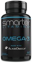SmarterVitamins Omega 3 Fish Oil, Strawberry Flavor, Burpless, Tasteless, 2000mg, DHA EPA Triple Strength, Made with AlaskOmega®