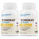 Puregen Labs Tongkat Ali Extract 200 to 1 for Men, 1020mg per Serving, [High Potency] Total 240 Capsules - Men's Health Support with 20mg Tribulus Terrestris | Non-GMO, Gluten Free, Made in USA