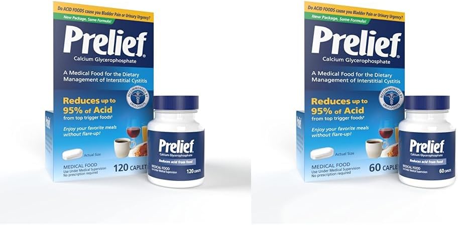 PRELIEF Acid Reducer Caplets Dietary Supplement, 120 och 60 Count